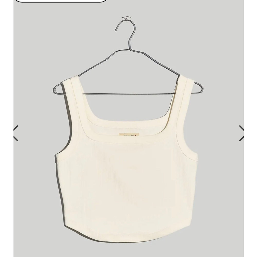 Madewell Womens white The Tailored Crop Tank in Sleekhold- Medium